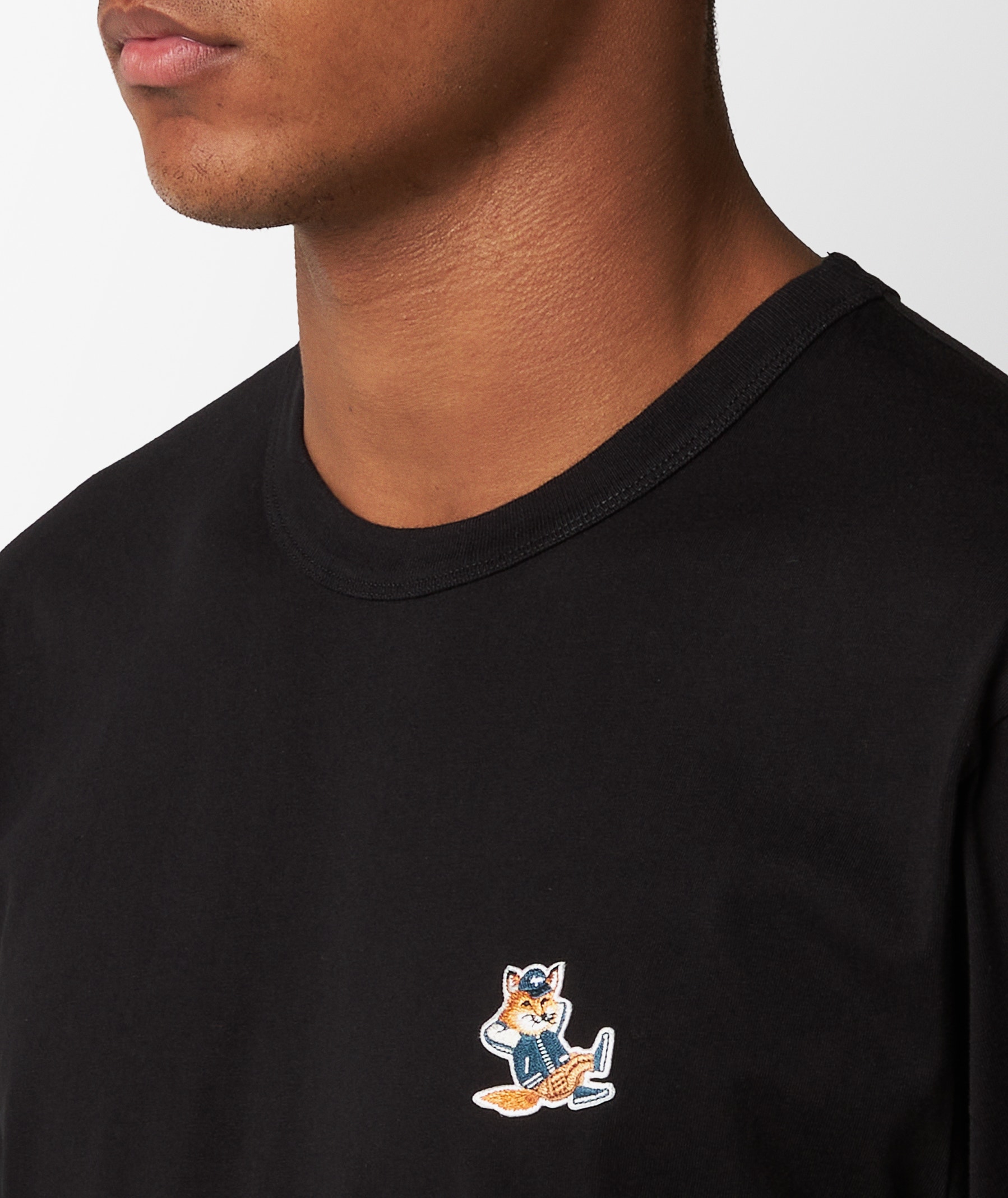 Black MAISON KITSUNÉ Dressed Fox Patch Classic T-Shirt | SVD