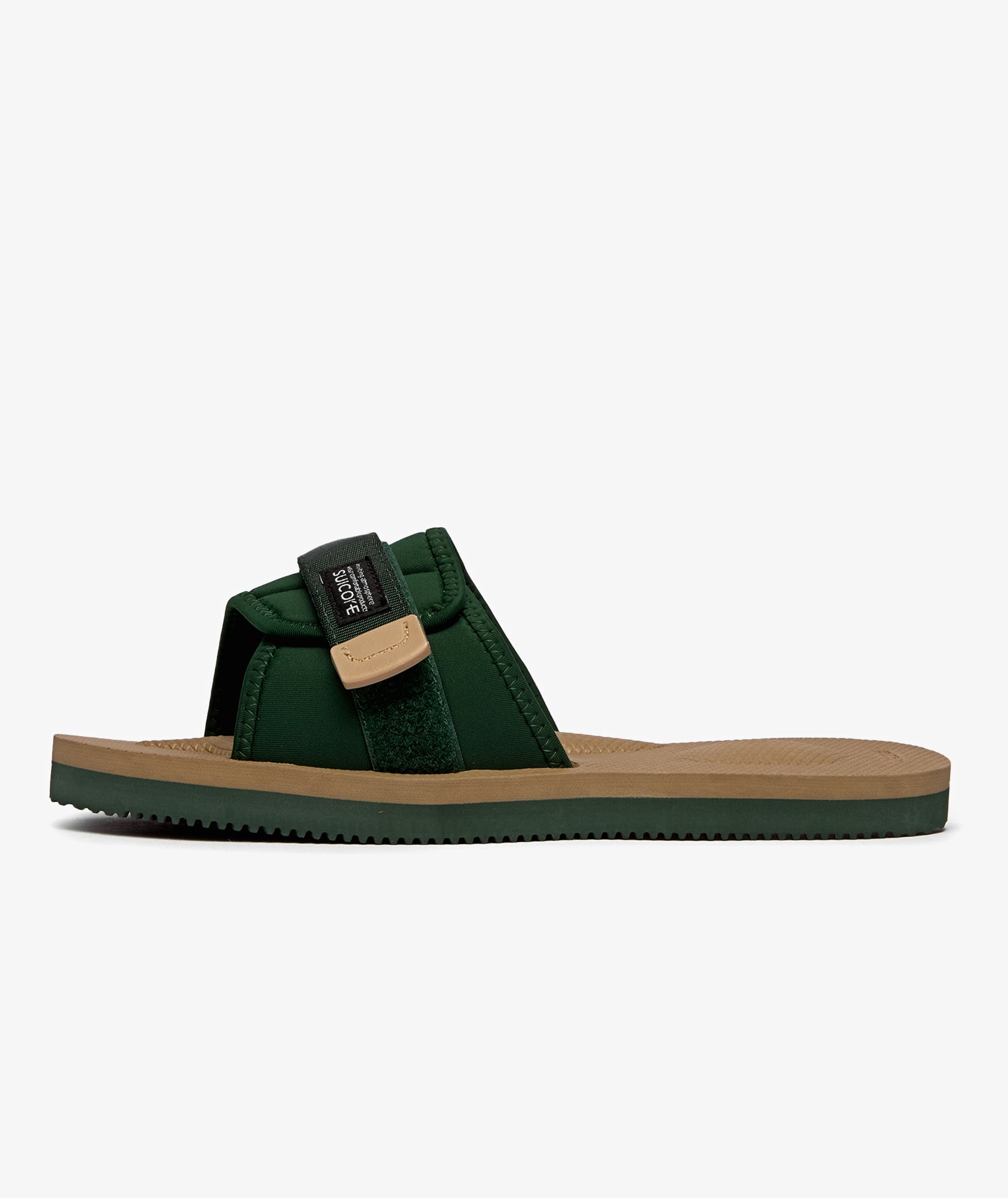 Slide Shoes Suicoke Padri Green X Beige OG082-GXB
