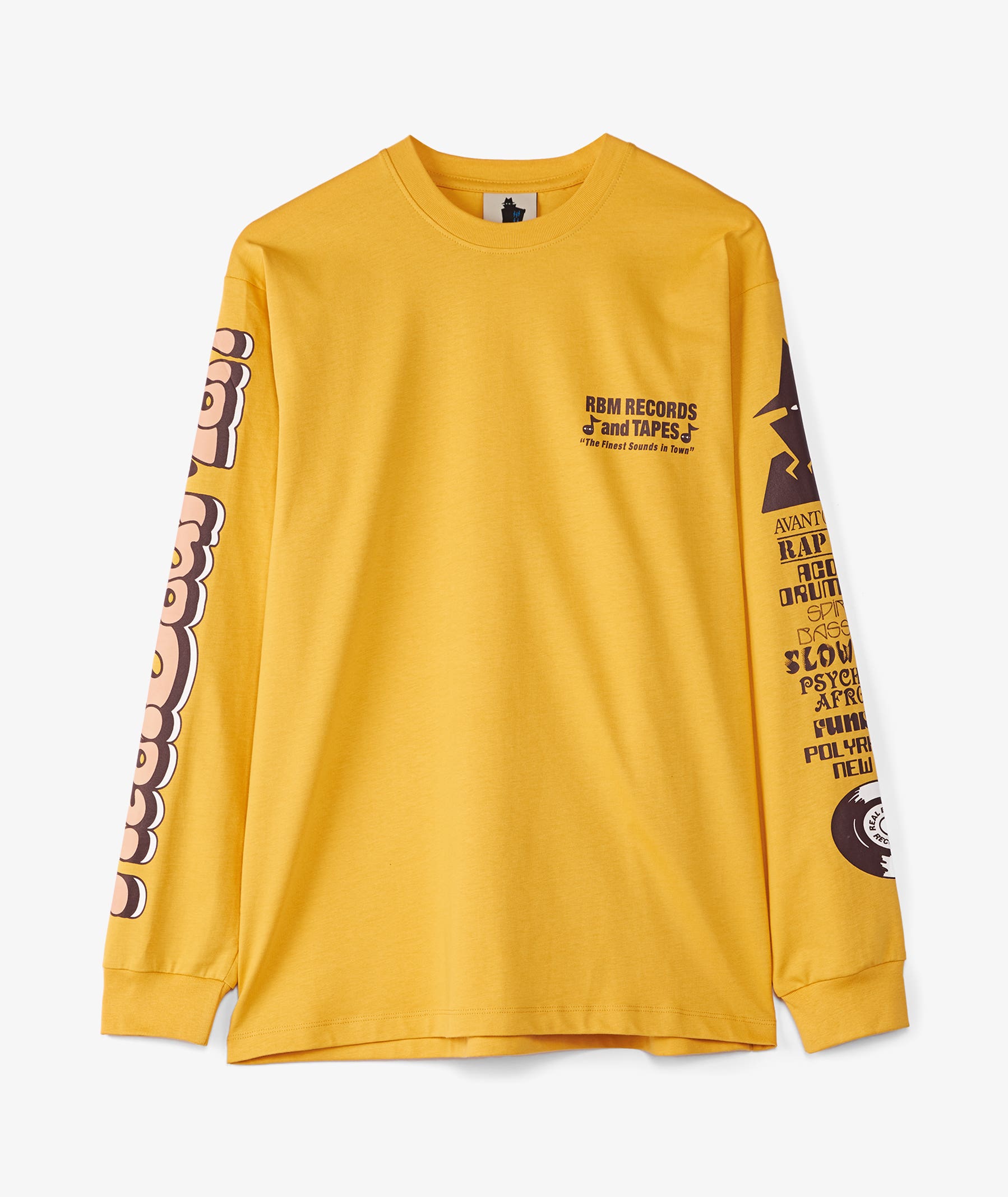 T-Shirts Real Bad Man Records and Tapes Long Sleeve T-Shirt Muted Yellow RBM12062